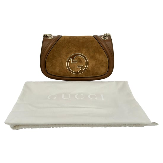 Gucci Blondie Small Shoulder Bag in Brown Suede - Image 2