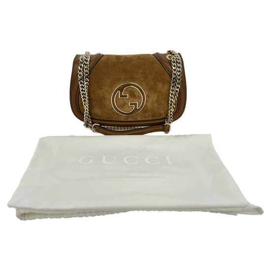 Gucci Blondie Small Shoulder Bag in Brown Suede - Image 4