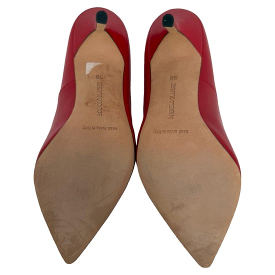 Manolo Blahnik BB 105 Heeled Pumps in Red Leather - Image 6
