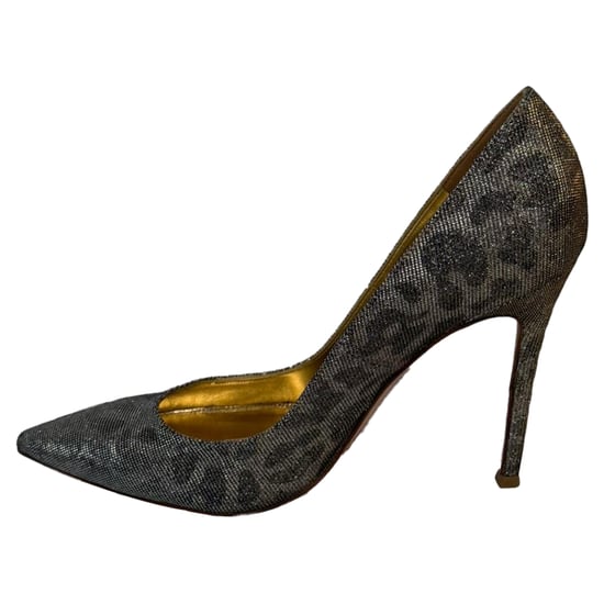 Gianvito Rossi Gianvito 105 Pointed Toe Pumps in Gold Metallic Glitter - Image 3