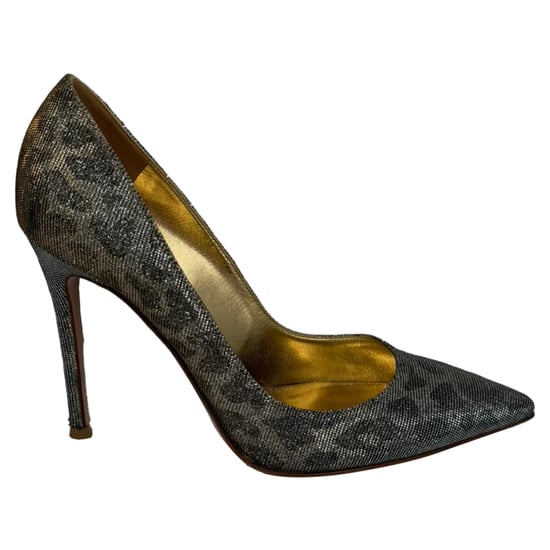 Gianvito Rossi Gianvito 105 Pointed Toe Pumps in Gold Metallic Glitter - Image 4