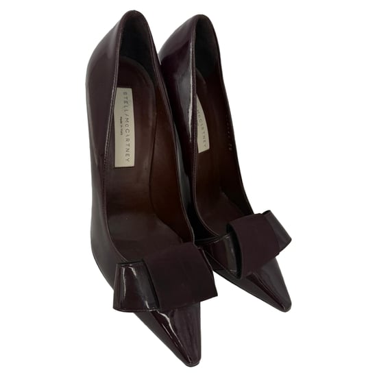 Stella McCartney Gepunte Teen Stiletto in Bordeaux Patentaal Leder - Image 6