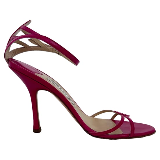 Jimmy Choo Ankle Strap Sandal Heels in Pink Leather - Image 1