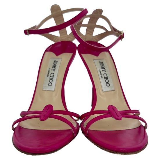 Jimmy Choo Ankle Strap Sandal Heels in Pink Leather - Image 2