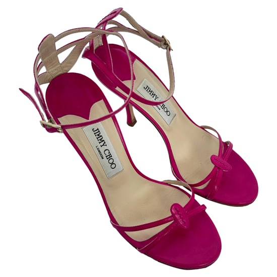 Jimmy Choo Ankle Strap Sandal Heels in Pink Leather - Image 5