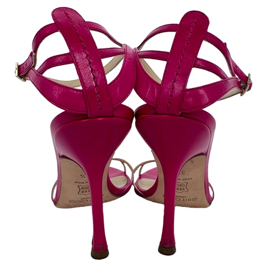 Jimmy Choo Ankle Strap Sandal Heels in Pink Leather - Image 6