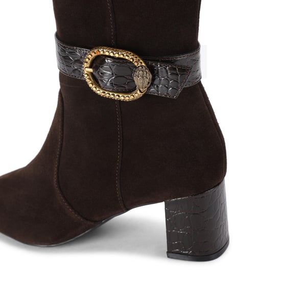 Kurt Geiger London Suede Mayfair Block Knee Boots - Image 4