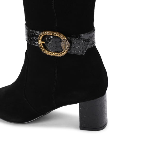Kurt Geiger London Suede Turnlock Knee Boots - Image 4