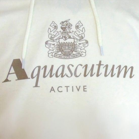 Aquascutum Active Big Logo Hoodie Old White - Image 2