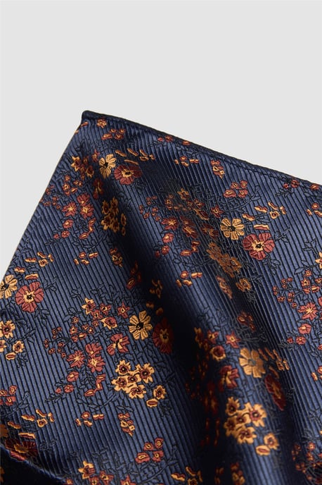 Floral Pocket Square in Dark Blue - Image 2