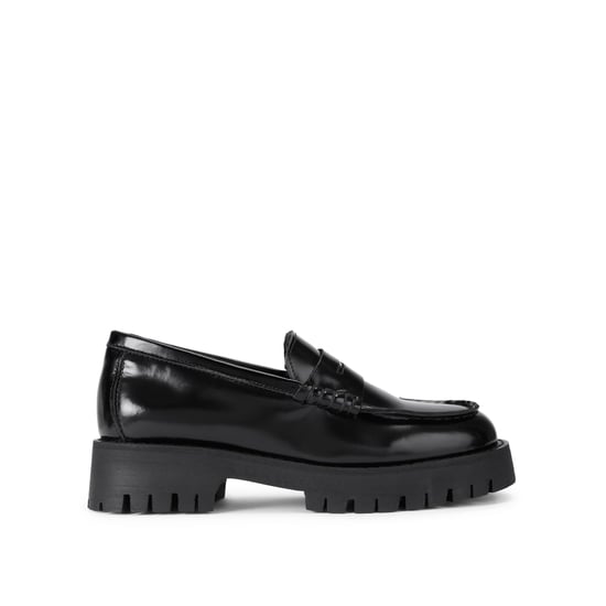 Leather Langsten Black Loafers - Image 1