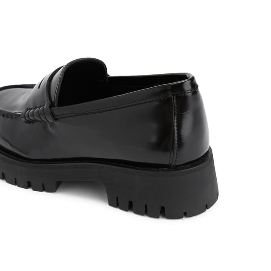Leather Langsten Black Loafers - Image 3