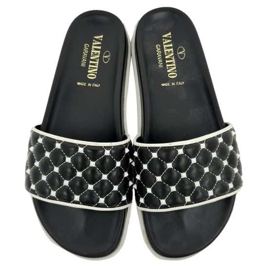 Valentino Garavani Rockstud Slides i svart läder - Image 3