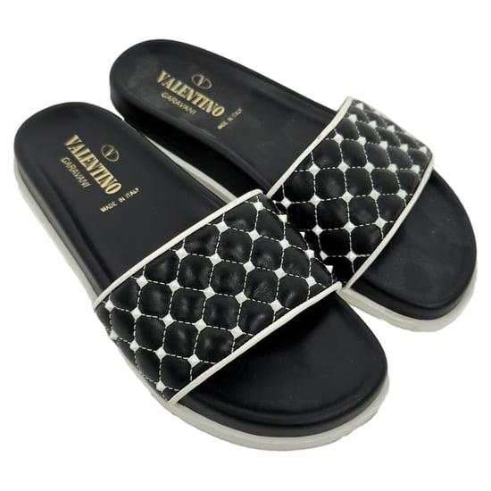 Valentino Garavani Rockstud Slides i svart läder - Image 5