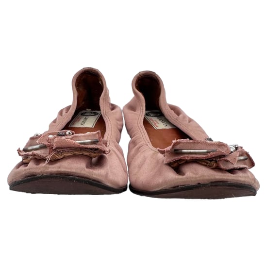 Lanvin Versierde Ballerina's in roze satijn - Image 2