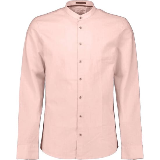 No Excess Shirt with linen granddad soft pink - Image 2