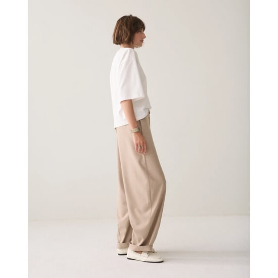 Summum 4s3041-12481 708 trousers barrel fit twill melange light taupe - Image 4