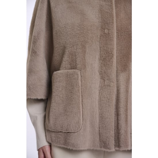 Rino & Pelle Faux fur cape taupe - Image 4