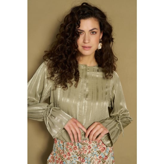 Lofty Manner blouse hella satin relaxed rh06 352 kaki - Image 4