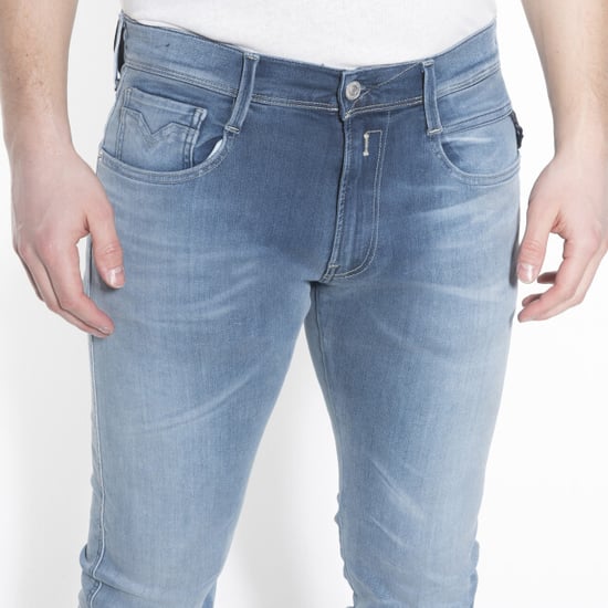 Men's Replay Anbass Hyperflex Bio Slim Fit Jeans in Blue - Image 3