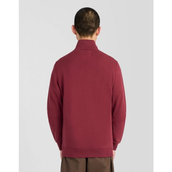 Lyle and Scott Ml2258tont superfine quarter zip burgundy sweater - Image 3