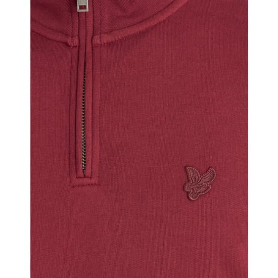 Lyle and Scott Ml2258tont superfine quarter zip burgundy sweater - Image 5