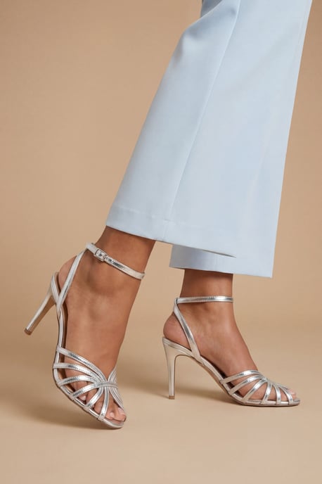 Davey Faux Leather Caged Front High Heel Stiletto Court Shoes - Image 1