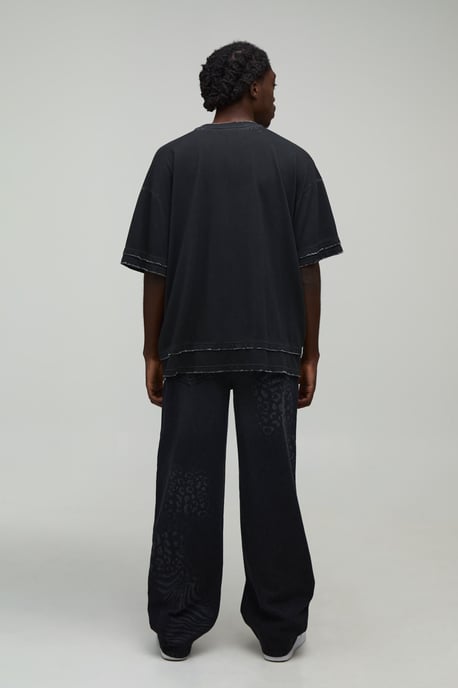 Mixed Animal Print Relaxed Fit Jeans - Image 2