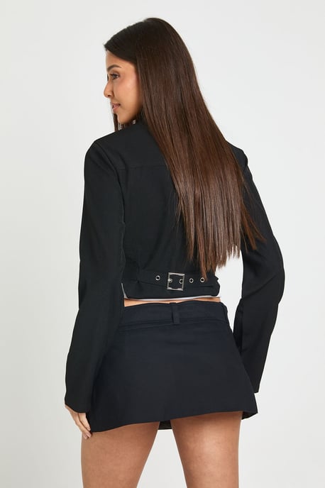 Buckle Front Twill Skort - Image 2