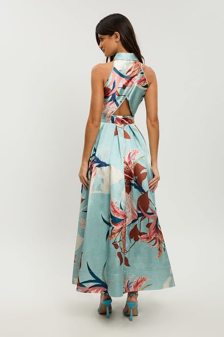 Petite Lilly Print Twill Collared Maxi Dress - Image 3