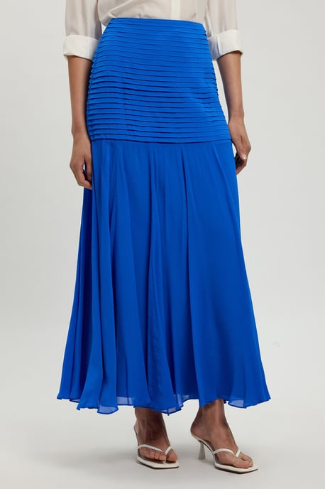 Viscose Georgette Drop Hem Woven Maxi Skirt - Image 2