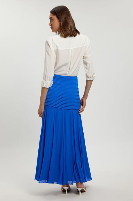 Viscose Georgette Drop Hem Woven Maxi Skirt - Image 3