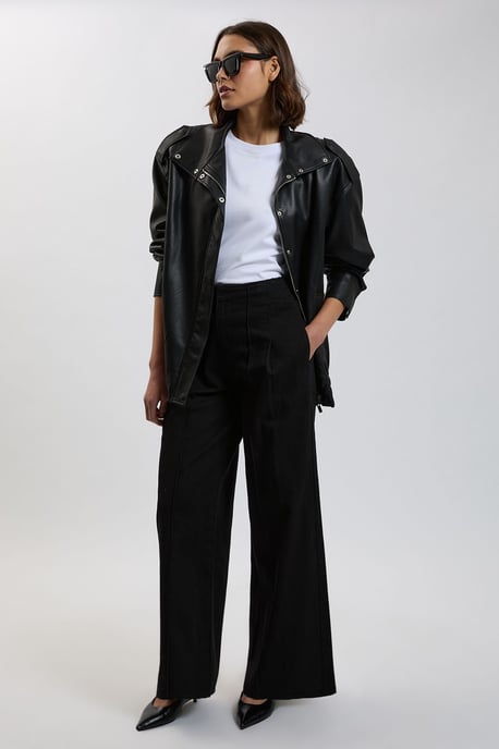 Denim Seam Detail Wide Leg Jean - Image 1