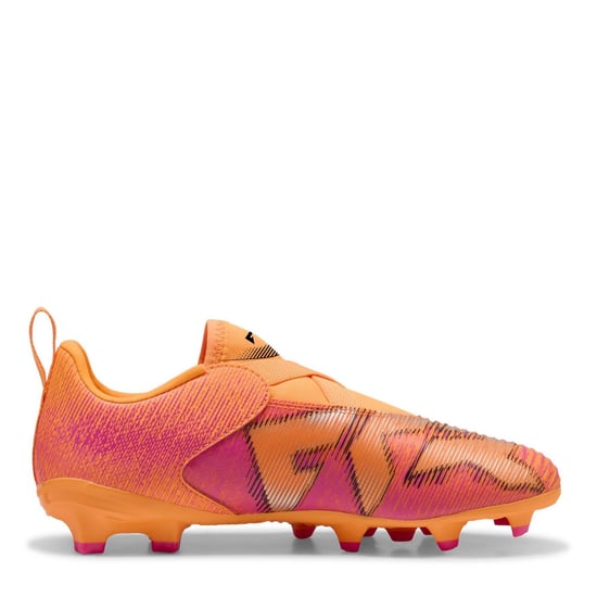 Boys Puma 8 Match Laceless Firm Ground Football Boots in Orange/Black - Image 4