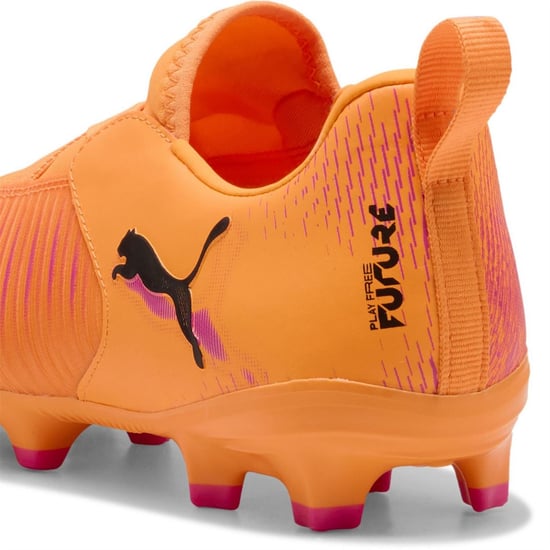 Boys Puma 8 Match Laceless Firm Ground Football Boots in Orange/Black - Image 5