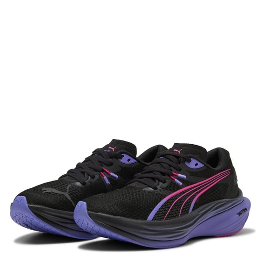 Women's Puma Deviate Nitro 3 Digitokyo Running Shoes in Black-Flurop - Image 1