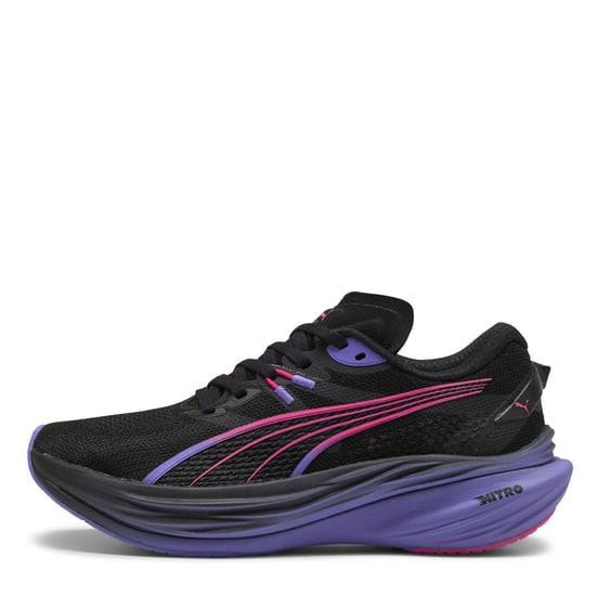 Women's Puma Deviate Nitro 3 Digitokyo Running Shoes in Black-Flurop - Image 2