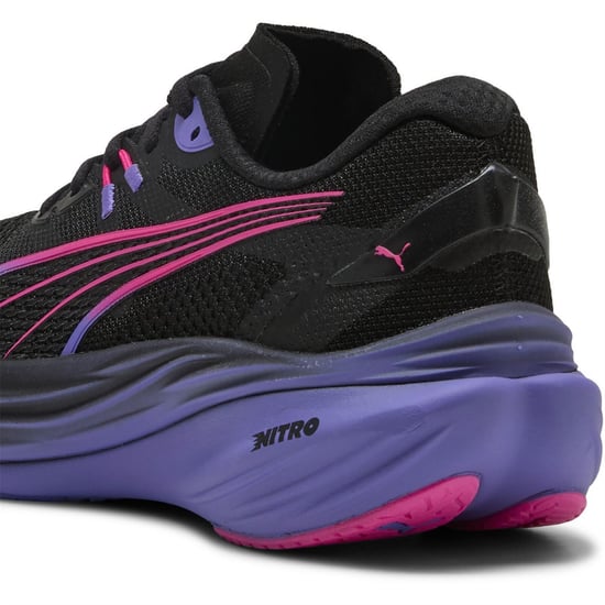 Women's Puma Deviate Nitro 3 Digitokyo Running Shoes in Black-Flurop - Image 5
