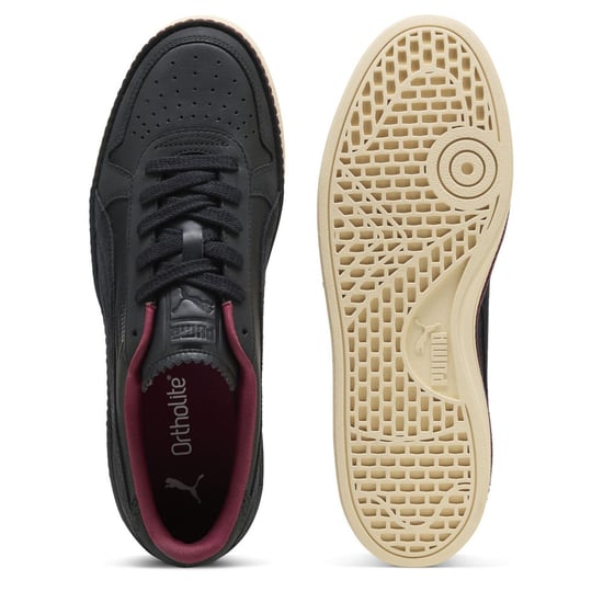 Women's Puma Indoor Regal Grace Low Top Trainers in Black-Canvas - Image 3