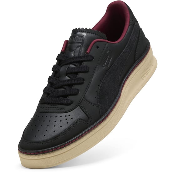 Women's Puma Indoor Regal Grace Low Top Trainers in Black-Canvas - Image 6