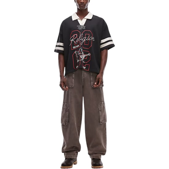 True Religion Mens Polo Shirts Oversized Contrast Collar Short Sleeve Sports Top - Image 3