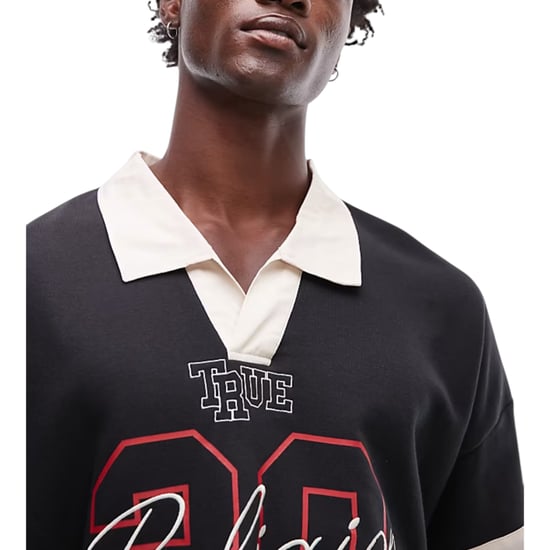 True Religion Mens Polo Shirts Oversized Contrast Collar Short Sleeve Sports Top - Image 5