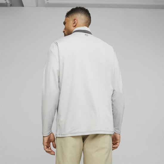 Men's Puma Lightweight Quarter Zip Jumper in Ash Gray/Slate - Image 4