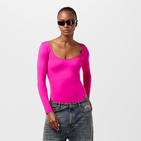 Women's Balenciaga Stretch Bodysuit in Lipstick Pink - Image 3