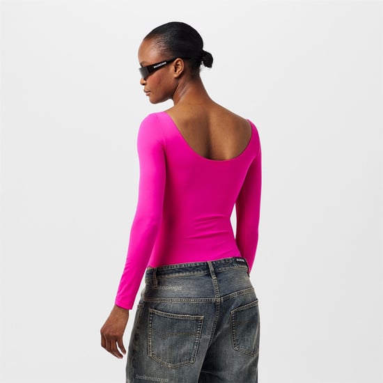 Women's Balenciaga Stretch Bodysuit in Lipstick Pink - Image 4