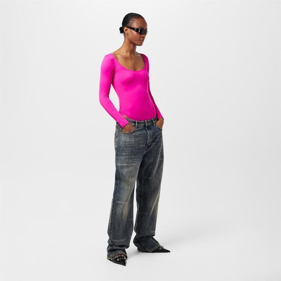 Women's Balenciaga Stretch Bodysuit in Lipstick Pink - Image 6