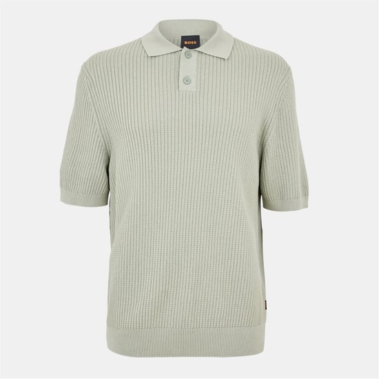 Men's Boss Collared Neck Short Sleeve Regular Fit Shirt in Open Green - Image 1