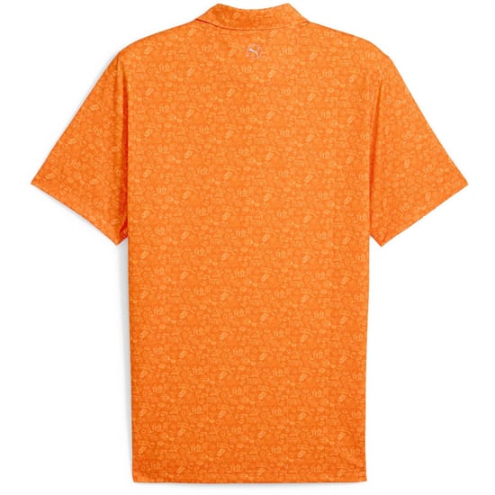 Men's Puma Mattr Peach Stand Polo Shirt in Rickie Orange - Image 2