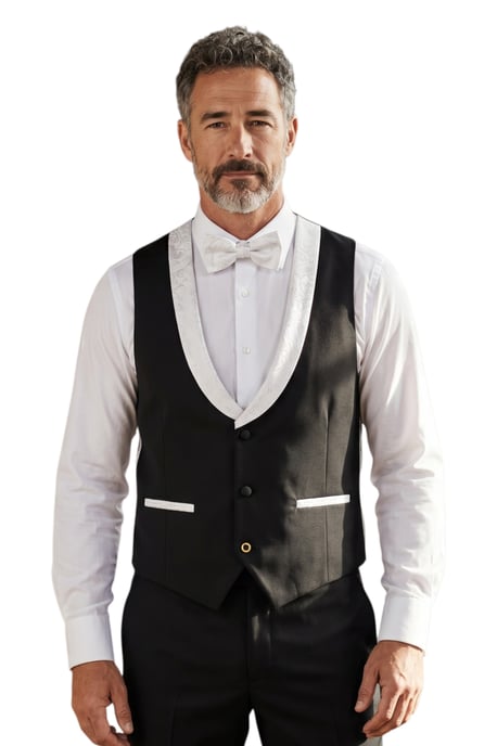 Heren Witte 4-delige Paisley Tailored Fit trouwpak - AK2 - Image 4