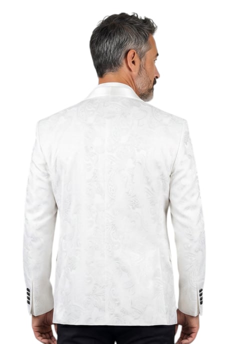 Heren Witte 4-delige Paisley Tailored Fit trouwpak - AK2 - Image 6